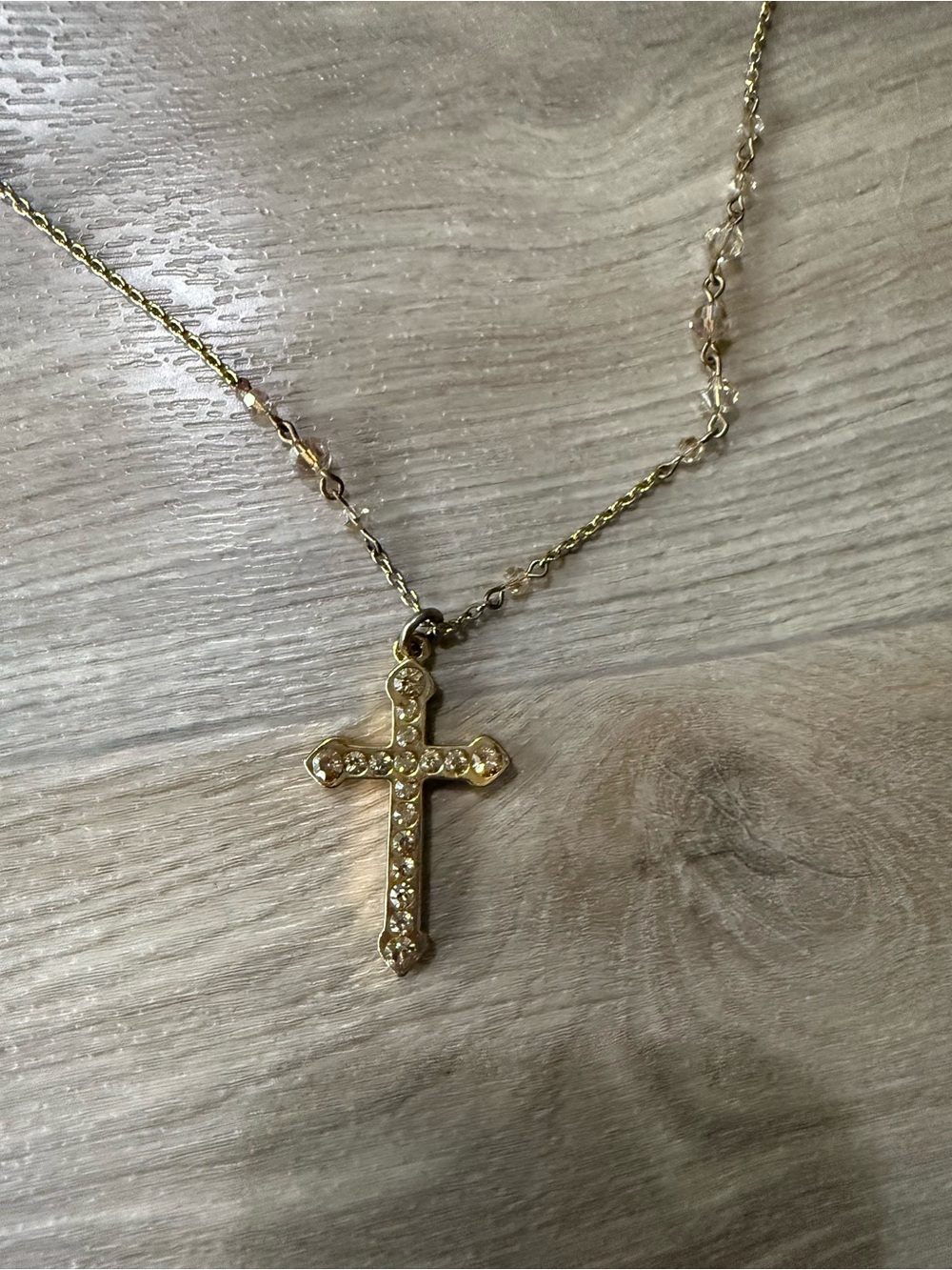 Tarina Tarantino Y2K Crystal Cross Necklace